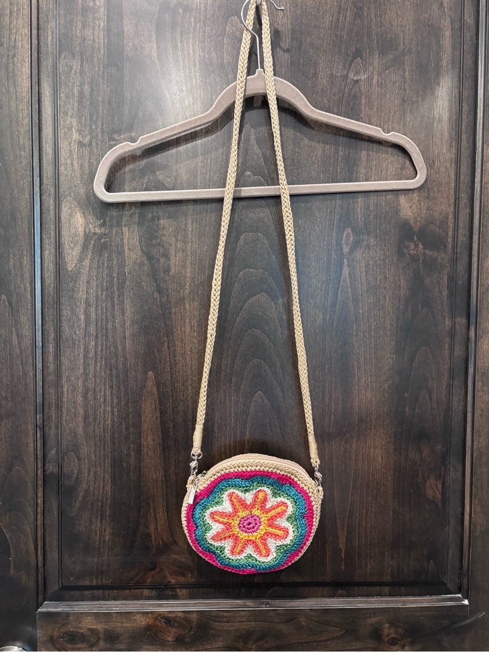 The Sak Multicolor Crochet Round Crossbody Bag